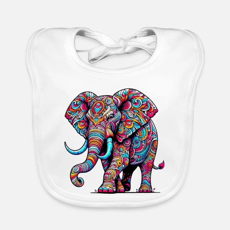 Elefant - Baby Bio-Lätzchen - Weiß