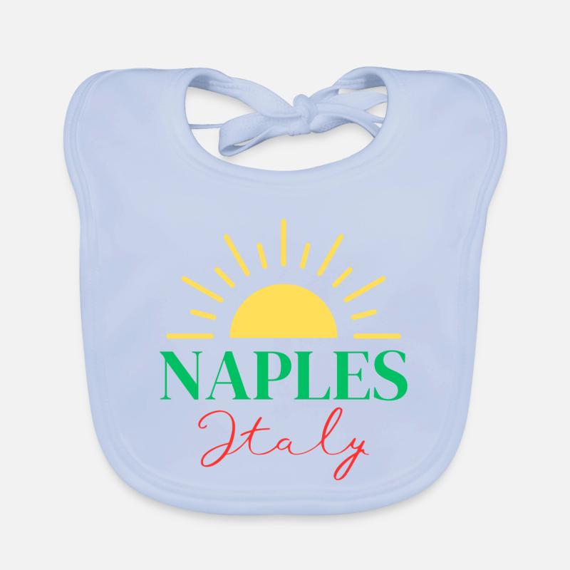 Vibrant Naples Italy Sun Design Organic Baby Bibs