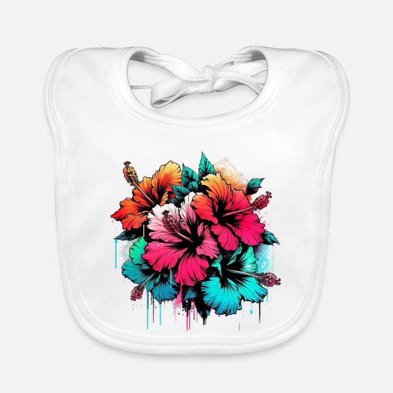 Fleurs d’hibiscus Bavoir bio Bébé