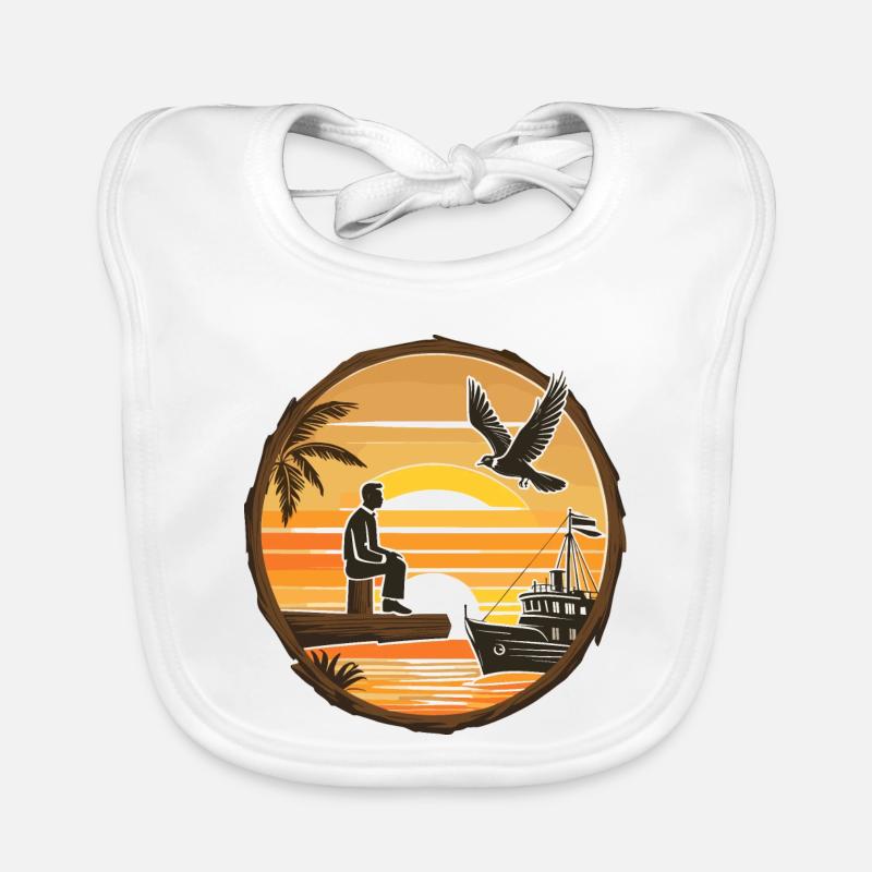 Paysage des Caraïbes Bavoir bio Bébé