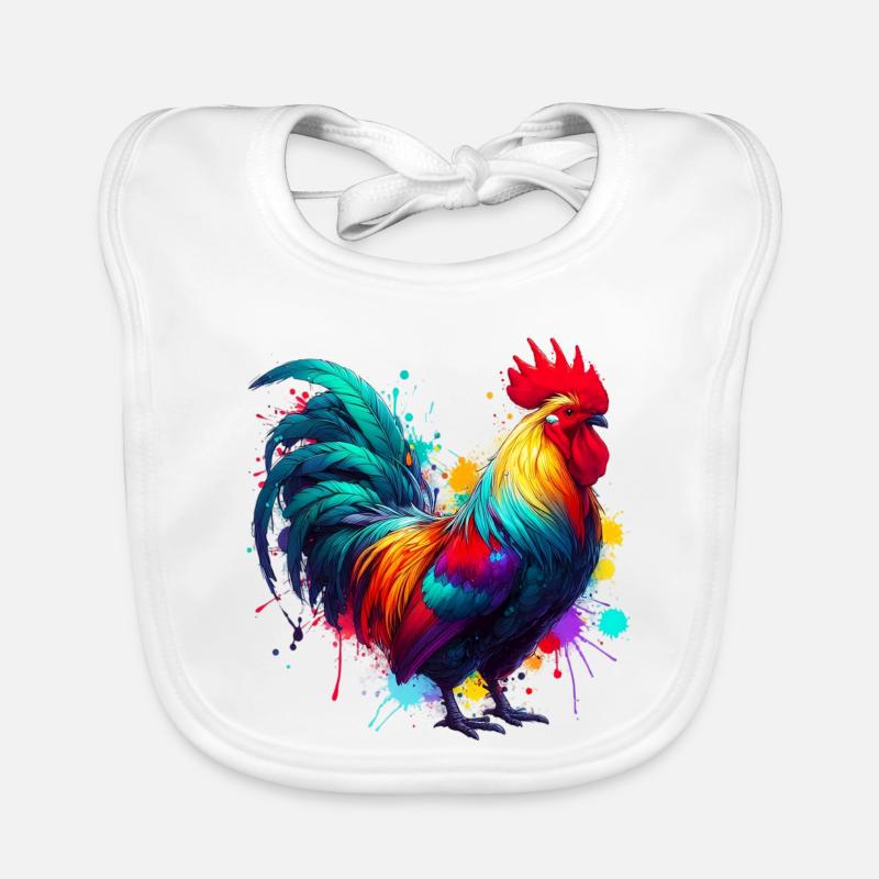 Rooster Hen Organic Baby Bibs