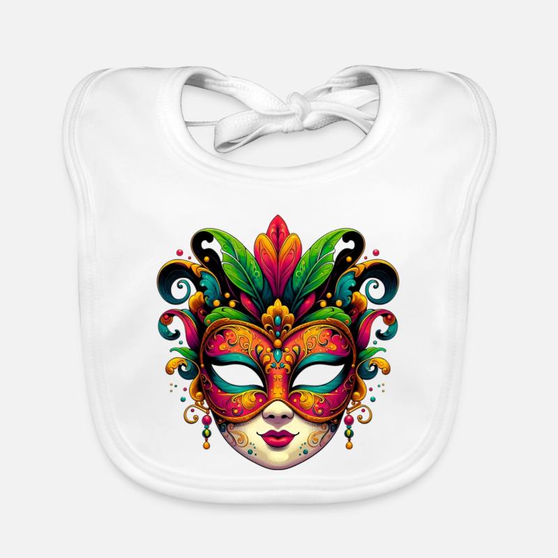 Venice Carnival Mask Organic Baby Bibs