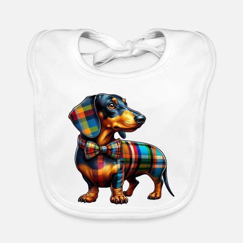 Dachshund - Baby Bio-Lätzchen - Weiß