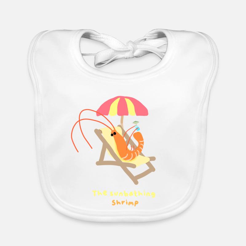 La crevette en bain de soleil - Bavoir bio Bébé - blanc
