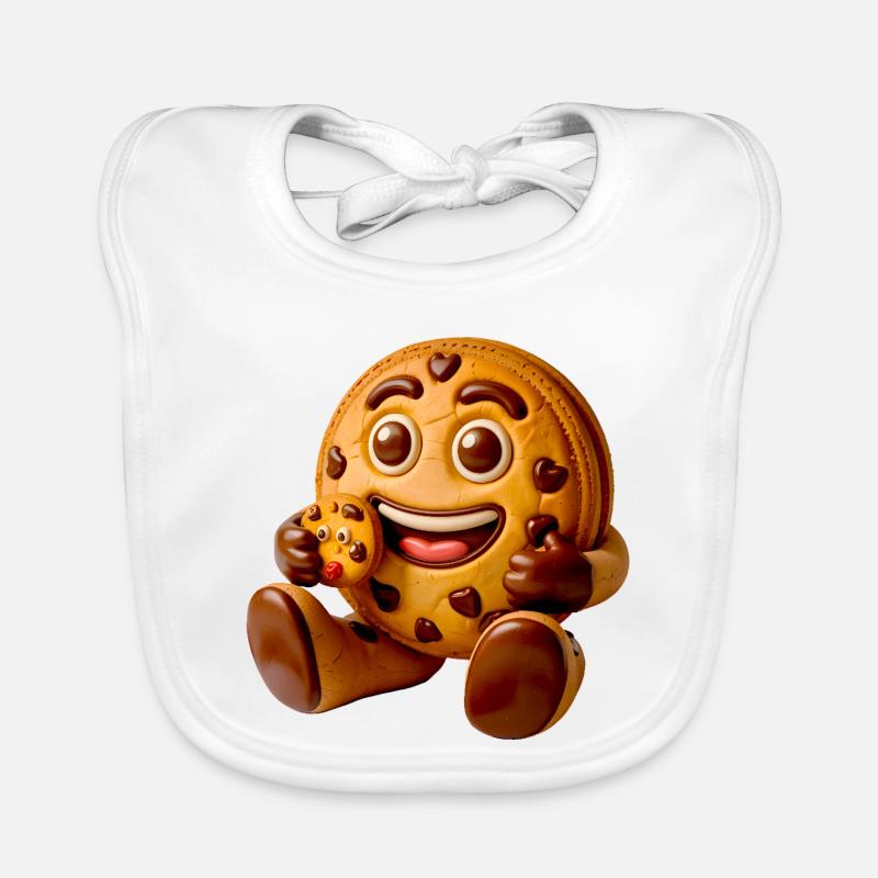 Cookie Charakter - Baby Bio-Lätzchen - Weiß