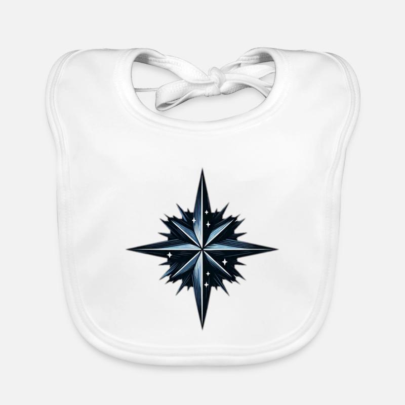 Étoile polaire en bleu sarcelle noir et blanc Bavoir bio Bébé