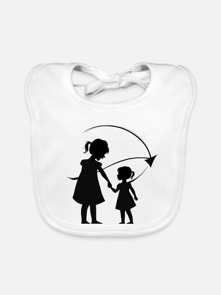 Meine Schwester Photoroom - Baby Bio-Lätzchen - Weiß