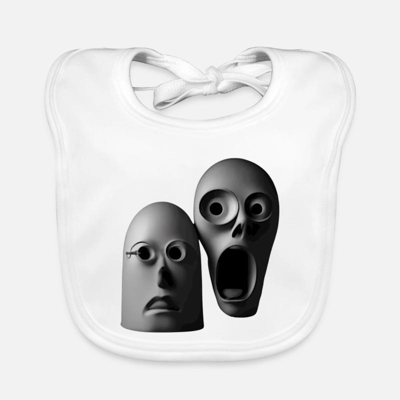 Illustration expressive de masque de crâne Bavoir bio Bébé
