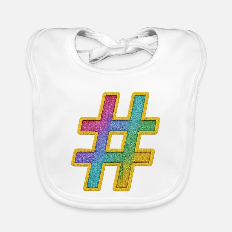 Bunter Glitzer Hashtag Dekor Baby Bio-Lätzchen
