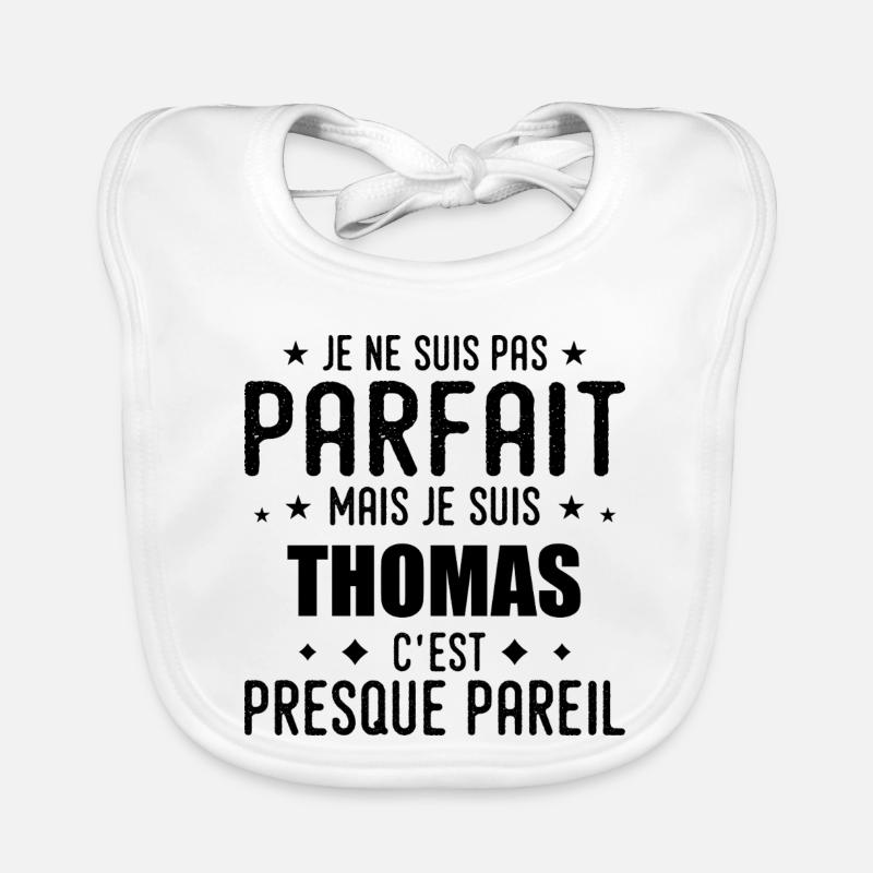 Thomas: authentisch, unvollkommen, oben, perfekt Baby Bio-Lätzchen