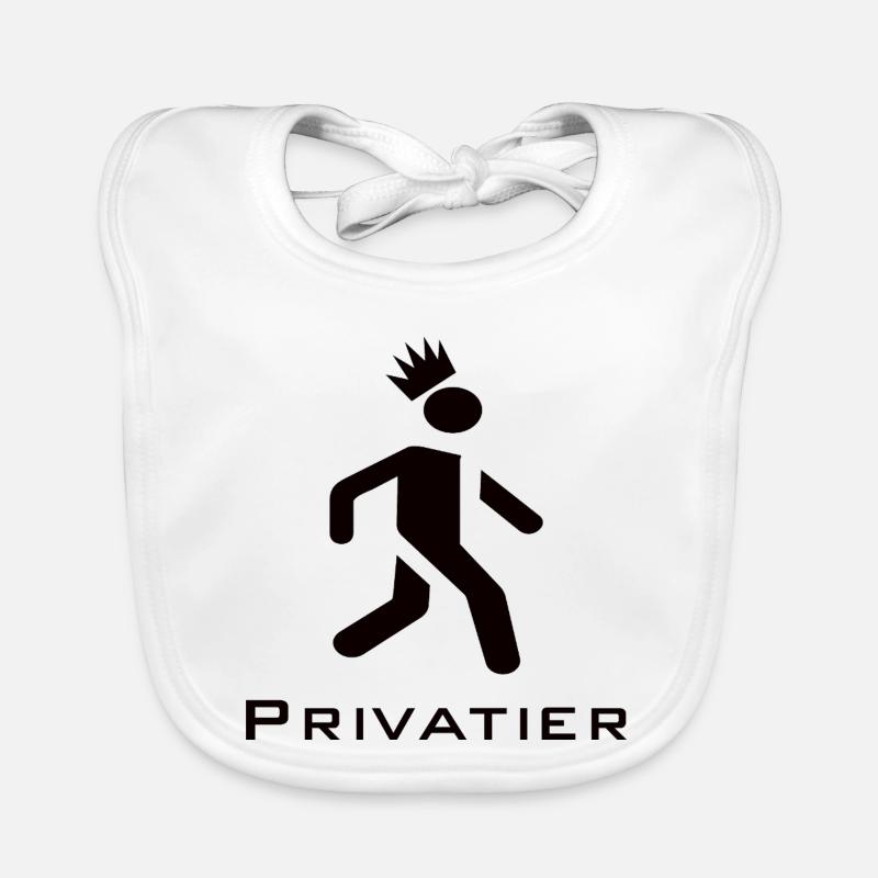 Privatier - Runner mit Krone Design schwarz Baby Bio-Lätzchen