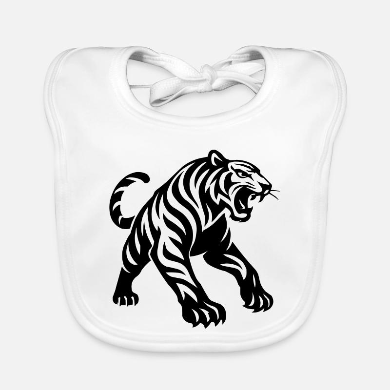 Tiger Silhouette Baby Bio-Lätzchen