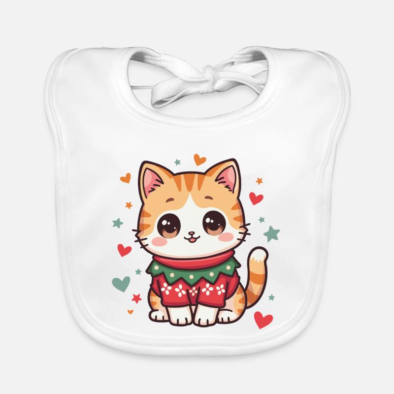 Chat de Noël Bavoir bio Bébé