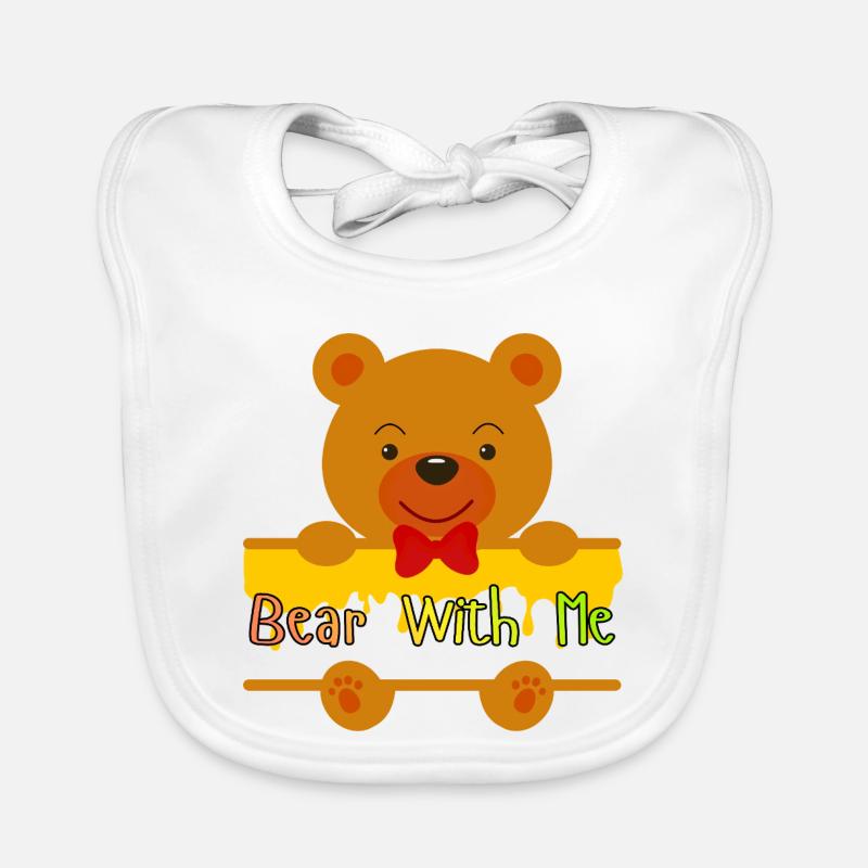 Bear With Me Cute Teddy Design Bavoir bio Bébé