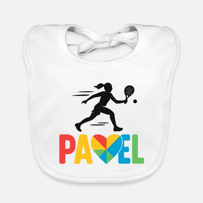 Padel Herzfarben Logo Baby Bio-Lätzchen