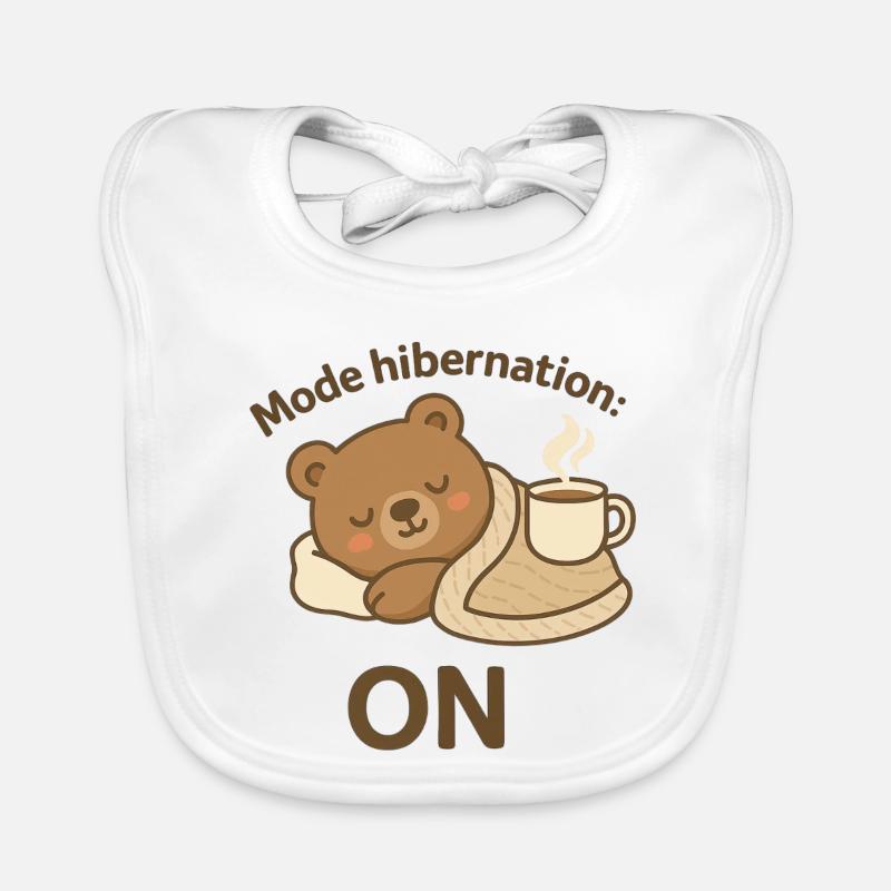 Hibernate Mode: ON – Cozy Winter Bear Organic Baby Bibs