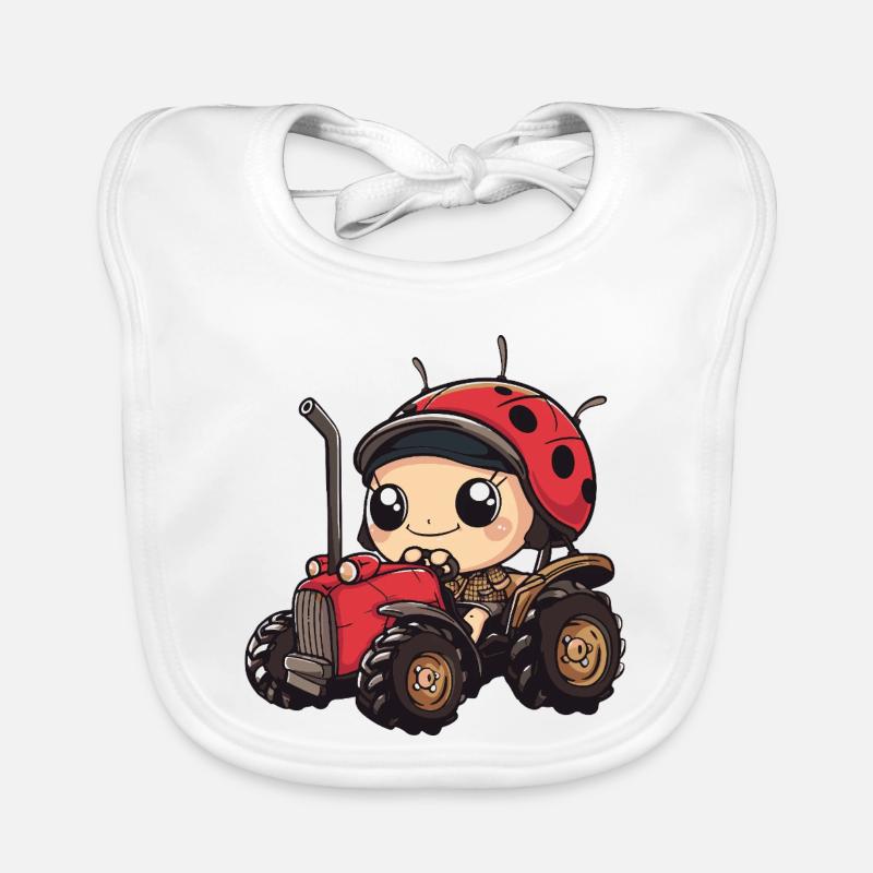 Fermier de tracteurs Ladybug Bavoir bio Bébé