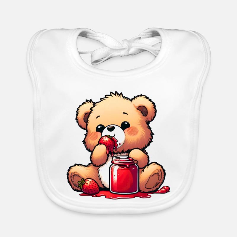 Bärchen Teddybär Bär - Baby Bio-Lätzchen - Weiß