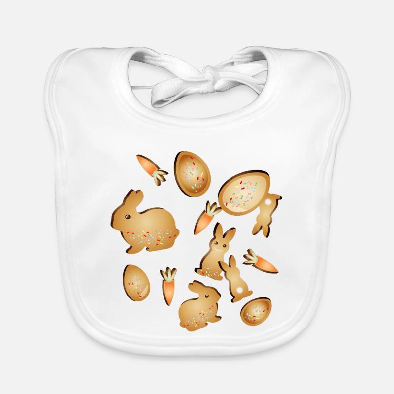 Easter Cookie Cookie Motifs Set with Bunny & Egg Organic Baby Bibs