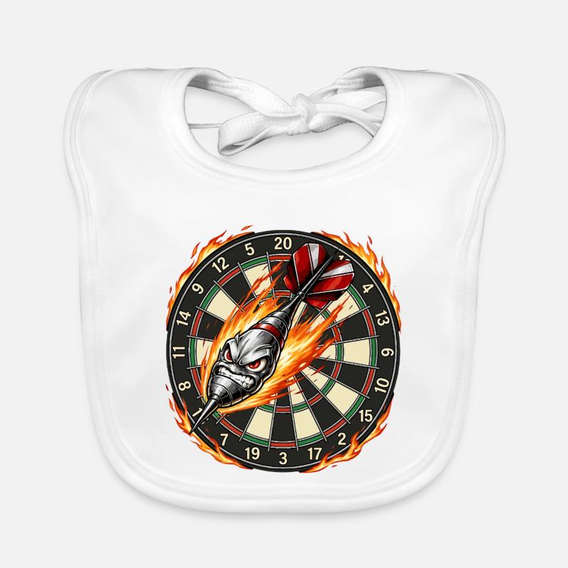 Flammenpfeil trifft Dartboard Baby Bio-Lätzchen