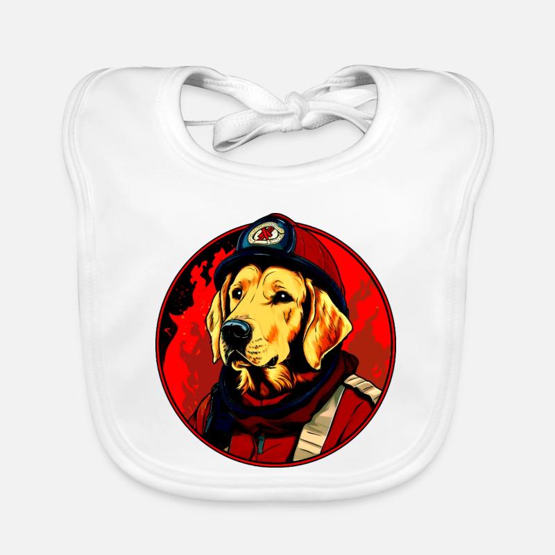 Fire Brigade Dog Organic Baby Bibs