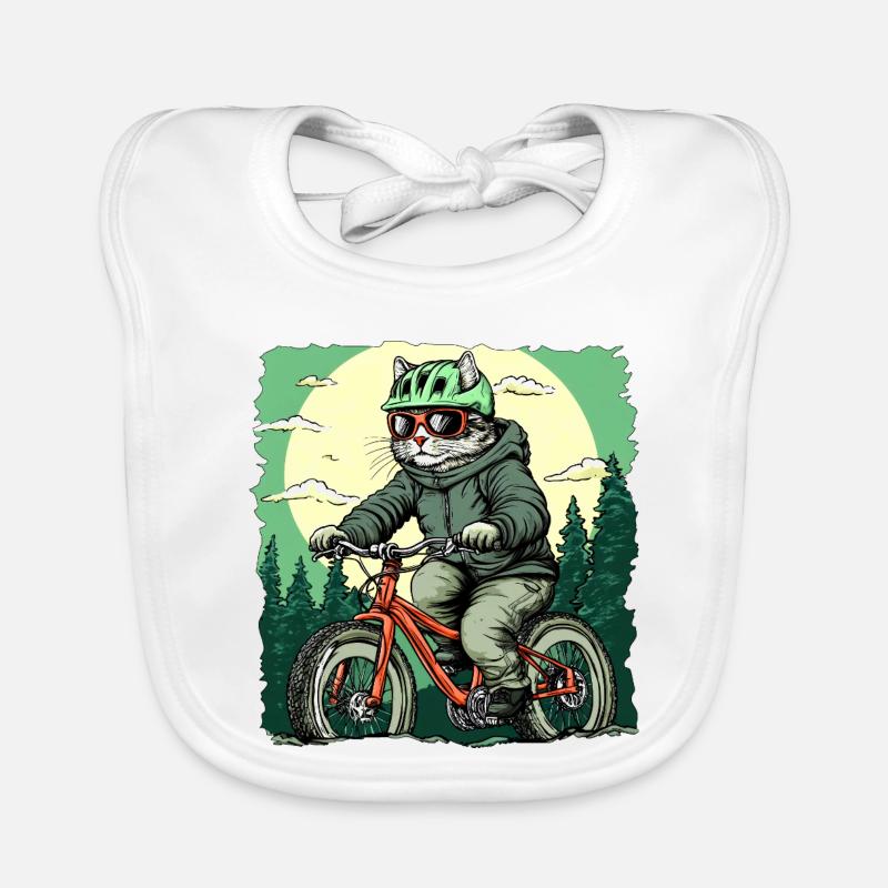 Cat Biker / Velo Kitten Organic Baby Bibs