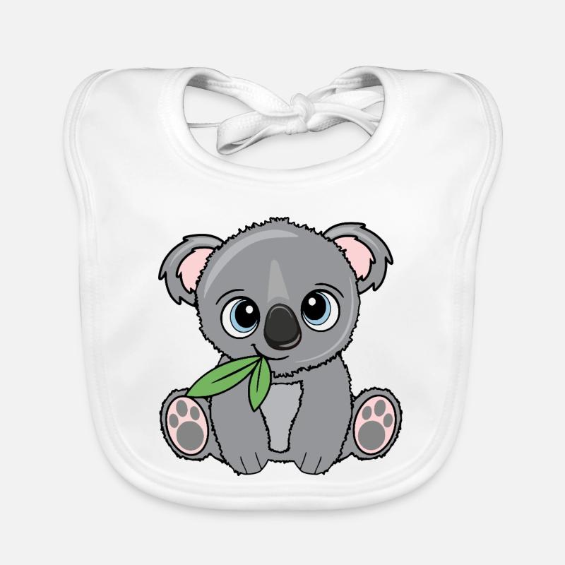 Kleiner Koala mit Blatt Baby Bio-Lätzchen