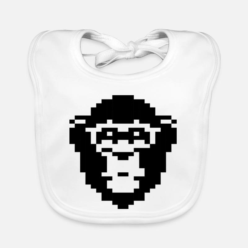 Conception du visage de singe pixelisé Bavoir bio Bébé