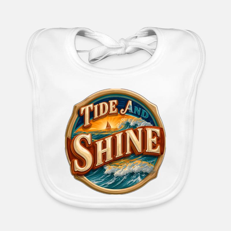 Tide And Shine Ocean Waves Sunset Sailboat Organic Baby Bibs