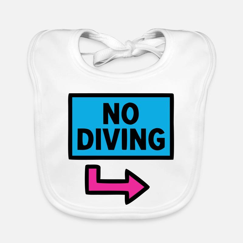 No Diving Schild Pool Retro Baby Bio-Lätzchen
