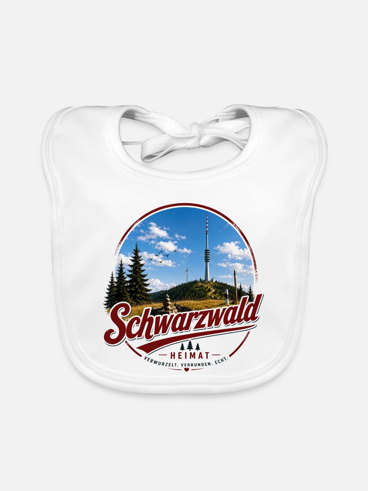 Schwarzwald Heimat Layout - Baby Bio-Lätzchen - Weiß - Vorne
