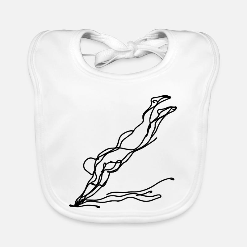 Dessin de nageurs Bavoir bio Bébé