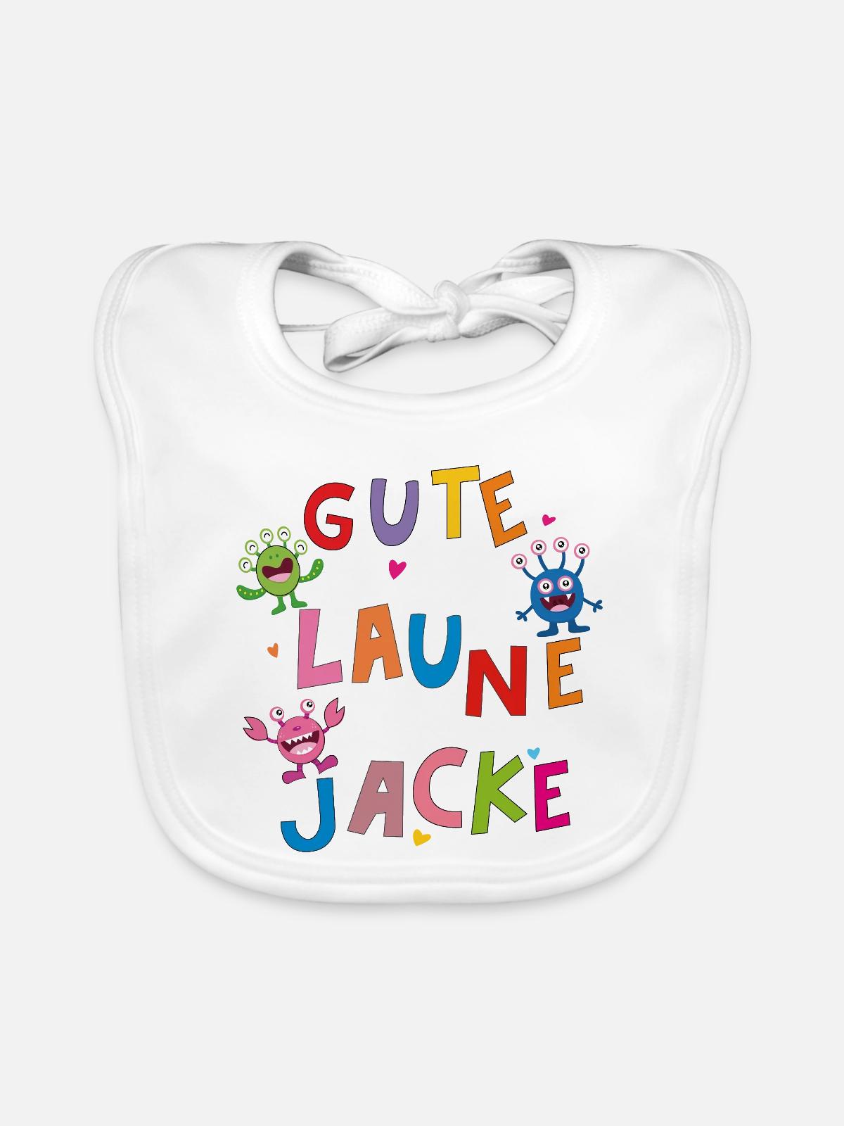 GUTE LAUNE MONSTER - Baby Bio-Lätzchen - Weiß - Vorne