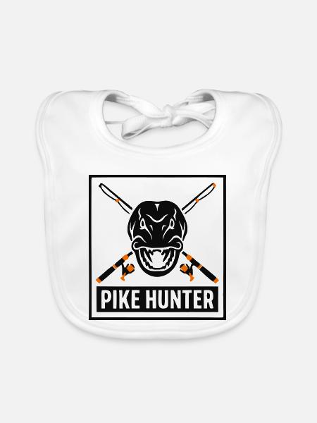 Pike Jaeger Coat of Arms Logo - Organic Baby Bibs - white - Front