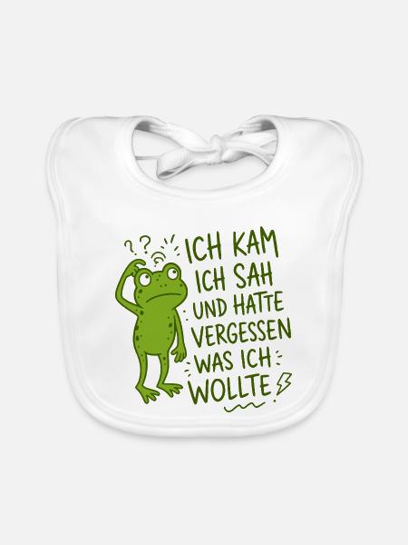 Ich kam ich sah und hatte vergessen was ich wollte - Baby Bio-Lätzchen - Weiß - Vorne