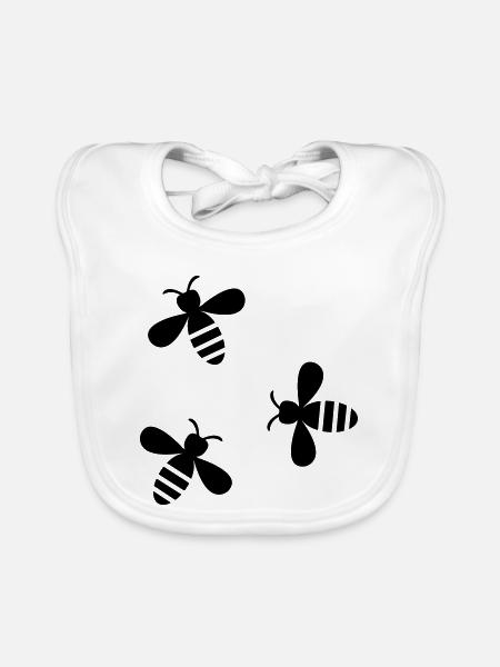 Bienen - Baby Bio-Lätzchen - Weiß - Vorne