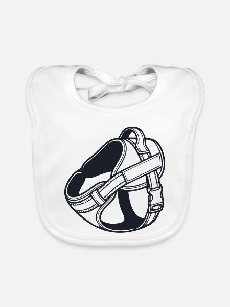 Hundegeschirr Brustgeschirr Icon - Baby Bio-Lätzchen - Weiß - Vorne