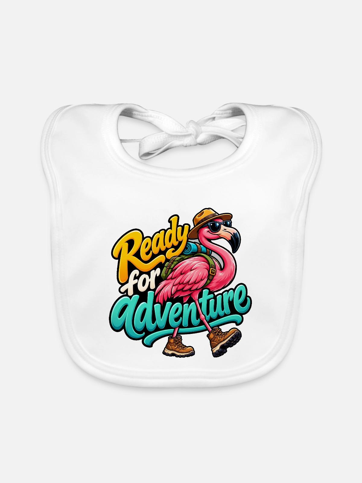 Flamingo - Baby Bio-Lätzchen - Weiß - Vorne