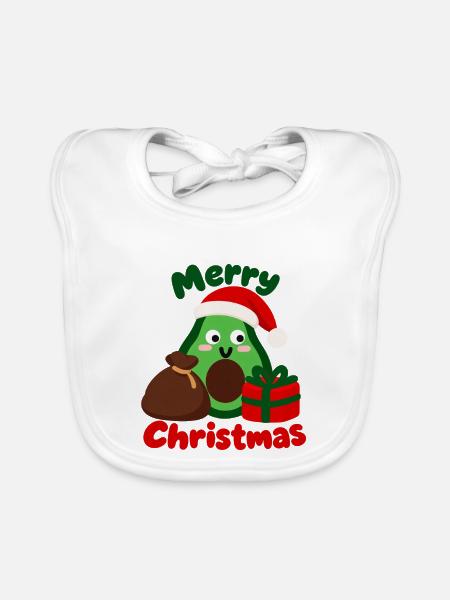 Avocado oder Weihnachtsmann oder Nikolaus - Baby Bio-Lätzchen - Weiß