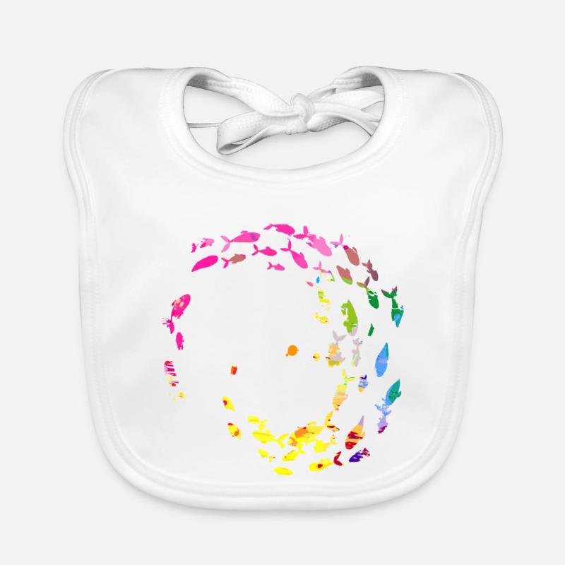 fischschwarm,fische,malerei,graffiti,bunte Farben Baby Bio-Lätzchen