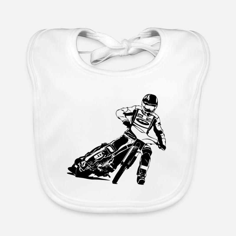 Speedway - Circuit moto - Bavoir bio Bébé - blanc