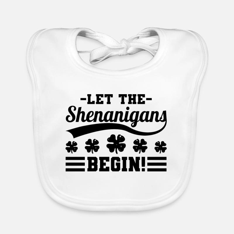 Let the Shenanigans Begin Irischer Spruch Klee Baby Bio-Lätzchen