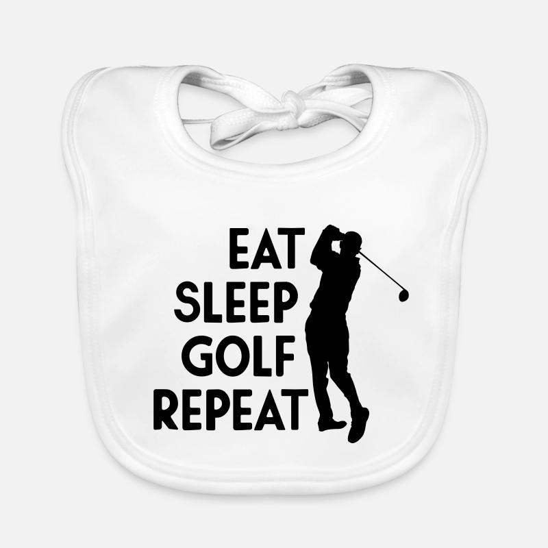 Eat Sleep Golf Repeat Bavoir bio Bébé