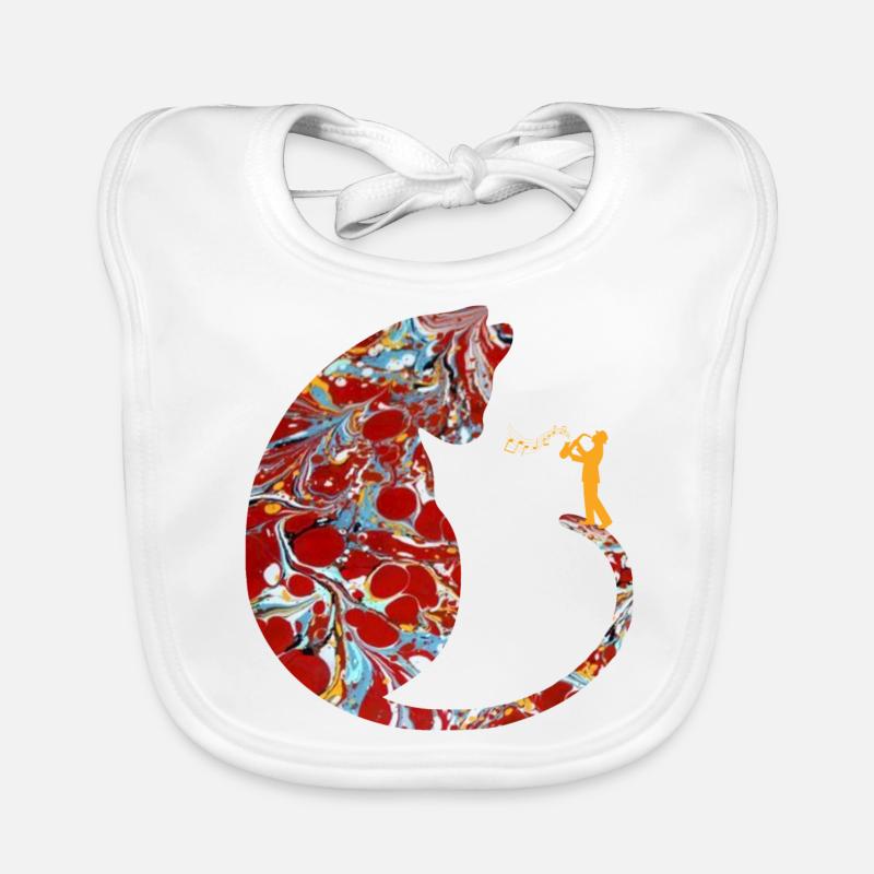 katze mit saxophon e 251 Baby Bio-Lätzchen