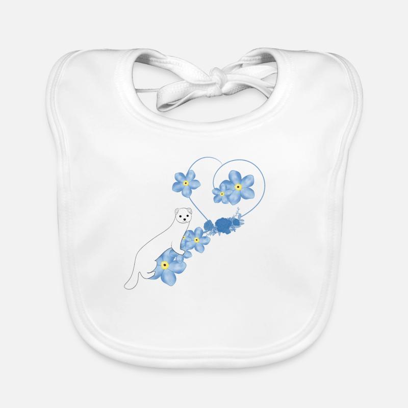 Belette blanche Bavoir bio Bébé