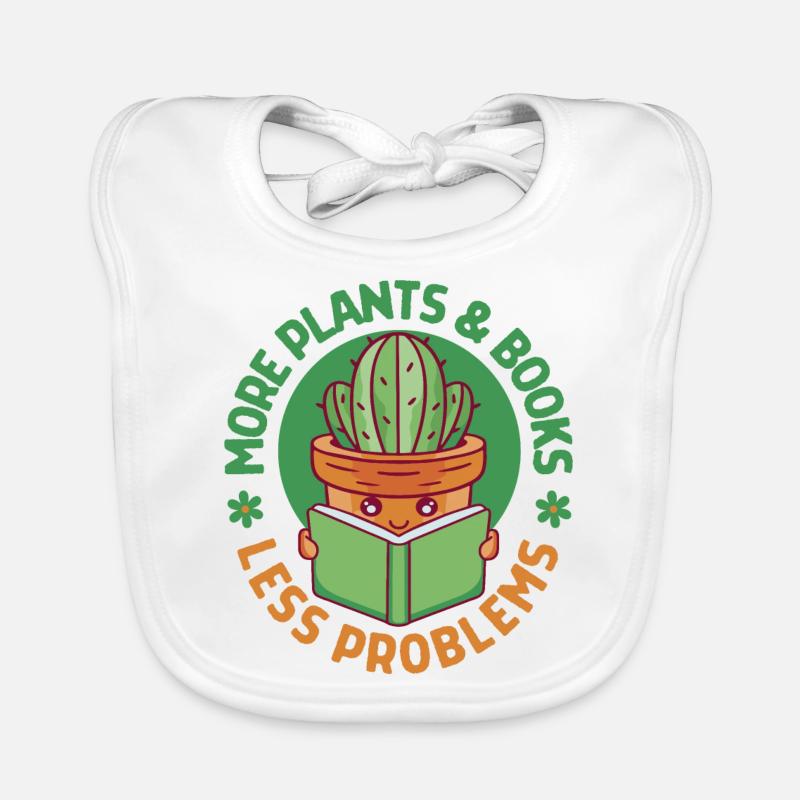 More Plants and Books Less Problems Organic Baby Bibs