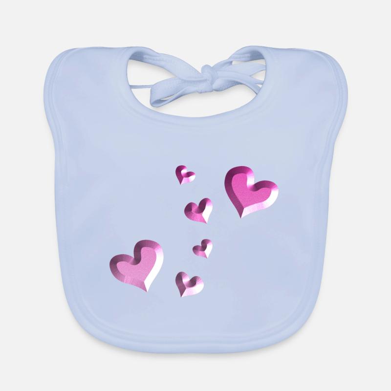 pink heart pattern glitter Organic Baby Bibs
