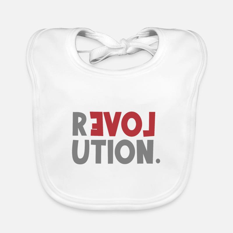 Revolution Love Sayings Statement be different Organic Baby Bibs