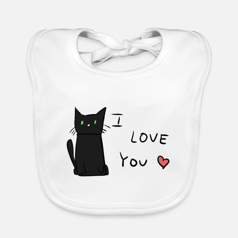 Je t’aime chat animal mignon Bavoir bio Bébé