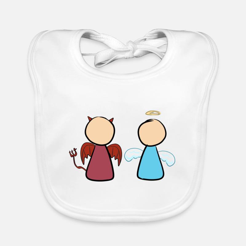 angel devil man wings protect Organic Baby Bibs